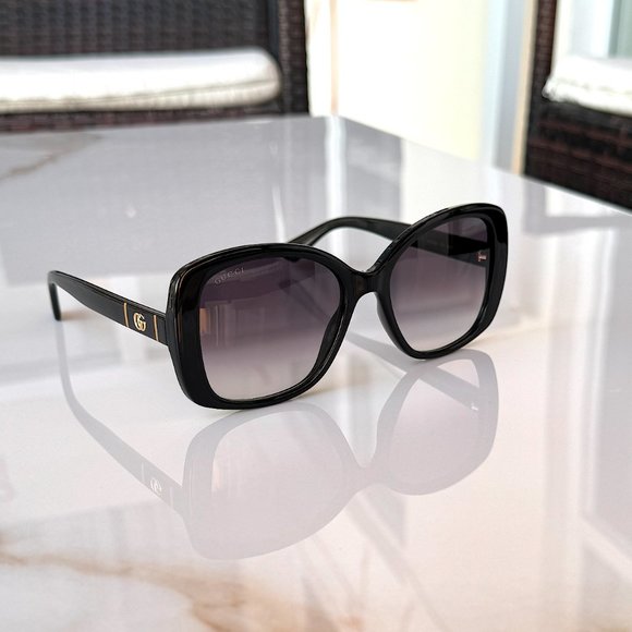 Gucci GG0762S Black Women's Square Sunglasses New 56-18-145 - Picture 14 of 16